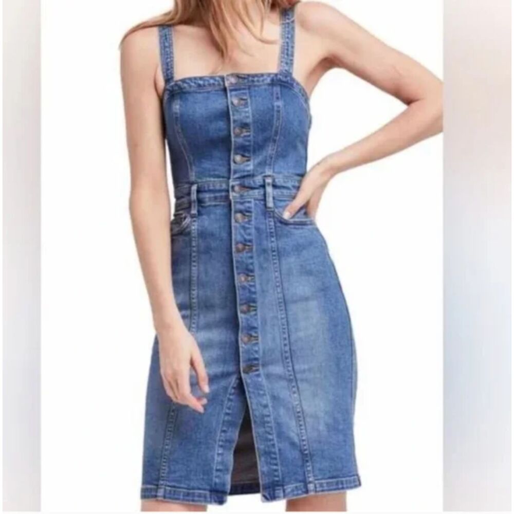 Free People Blue Denim Midi Dress